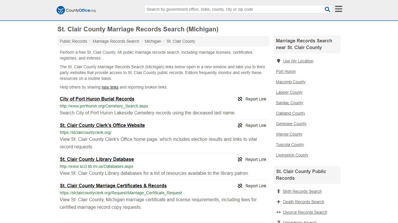 Marriage Records Search - St. Clair County, MI (Marriage ...