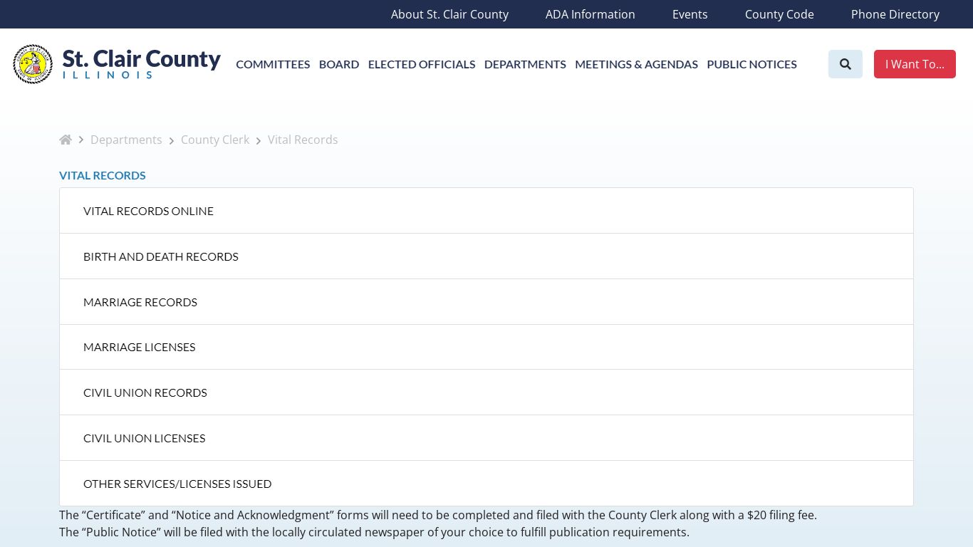 Vital Records | County Clerk | Departments | St. Clair ...