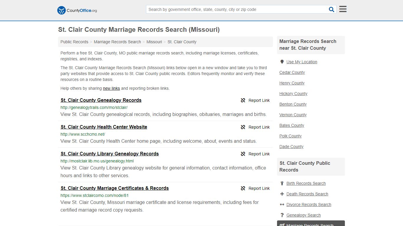 Marriage Records Search - St. Clair County, MO (Marriage ...