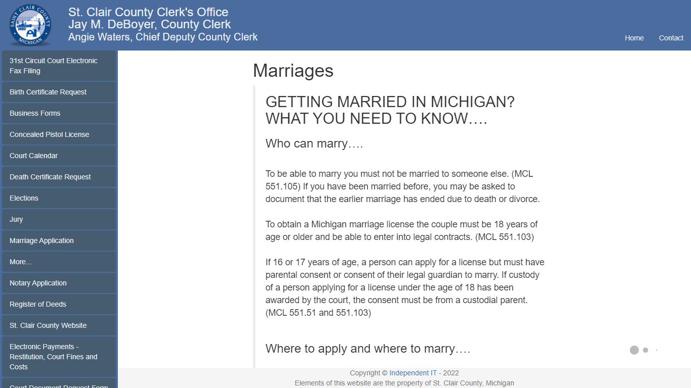 Marriage Application - St. Clair County Clerk's Office